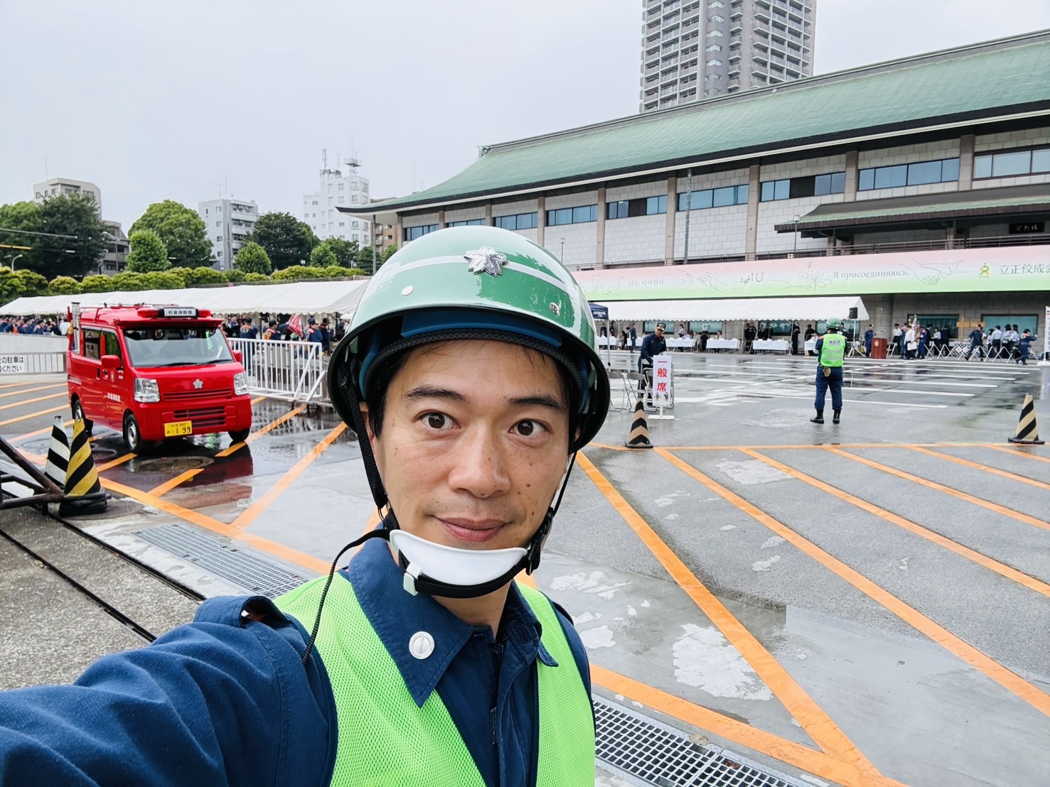 本日は消防団操法大会。のサムネイル