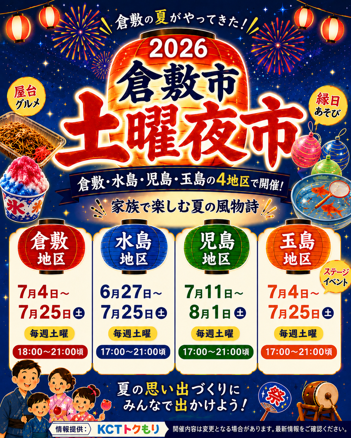 土曜夜市が始まります【倉敷市議会議員】2026.6.25 - さいとう武次郎
