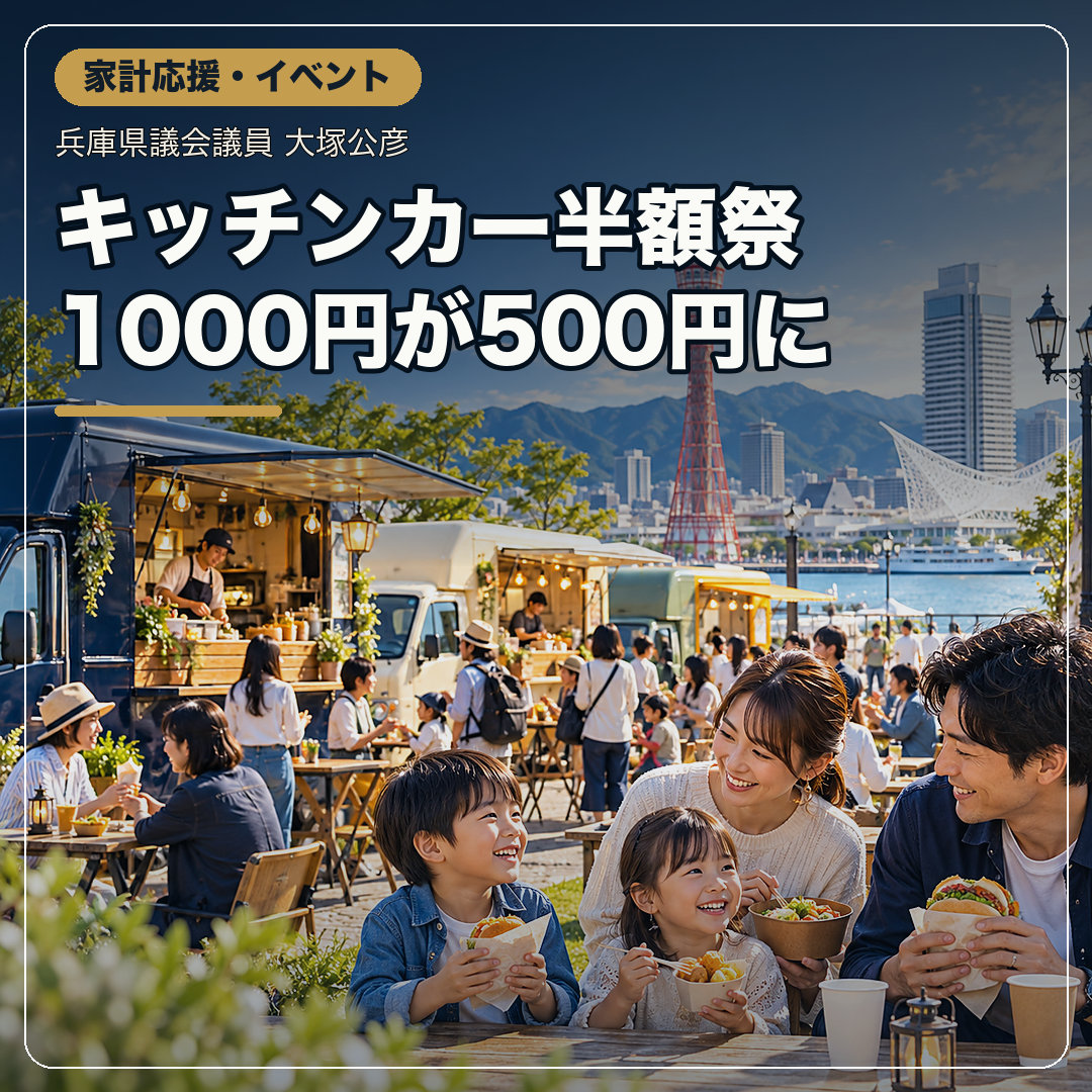 【半額】キッチンカー半額祭 11月から3月の開催地決定【神戸市北区】兵庫県議会議員 大塚公彦 - おおつか公彦（オオツカキミヒコ） ｜ 選挙ドットコム