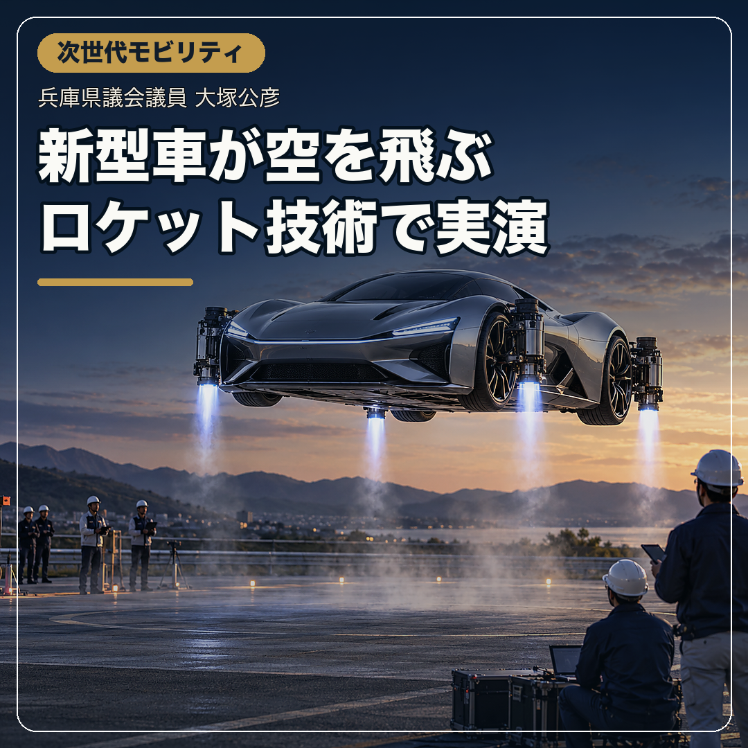 注目】テスラ新型車が空を飛ぶ ロケット技術で実演【神戸市北区】兵庫