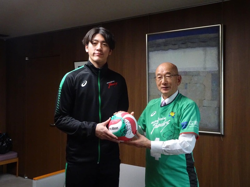 萩市”広島サンダース三輪大将選手来訪 - 田中文夫（タナカフミオ