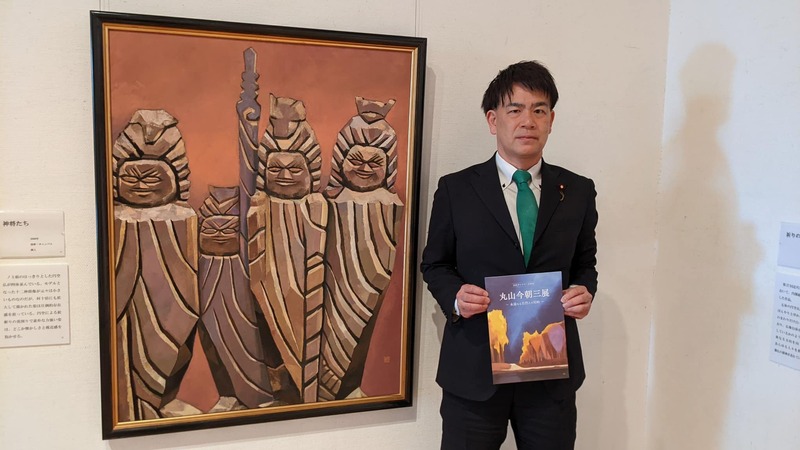 安城を代表する丸山今朝三治先生の展覧会、円空仏、風景、童子と異なる