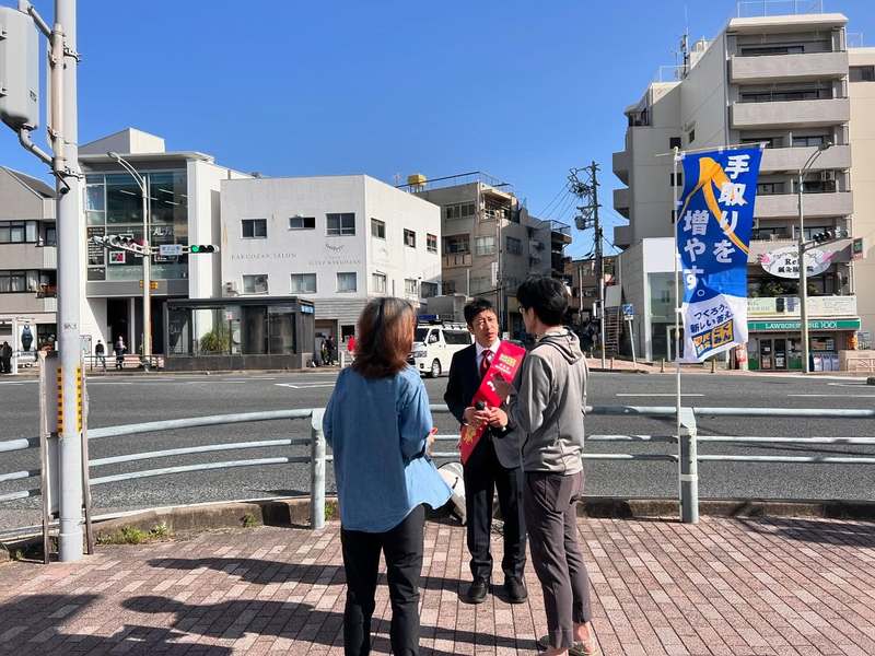本日は覚王山駅で#山田昌弘名古屋市会議員と一緒に朝街頭活動を実施
