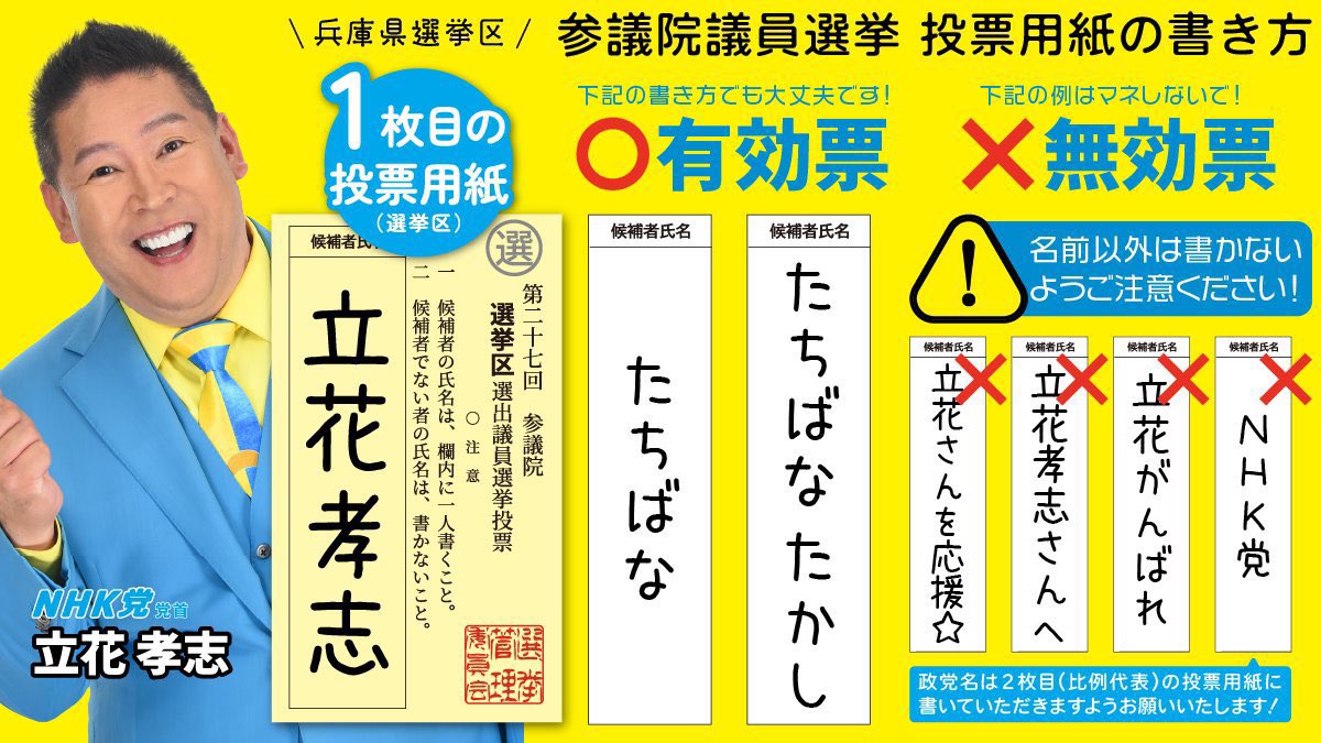 立花 孝志 選挙