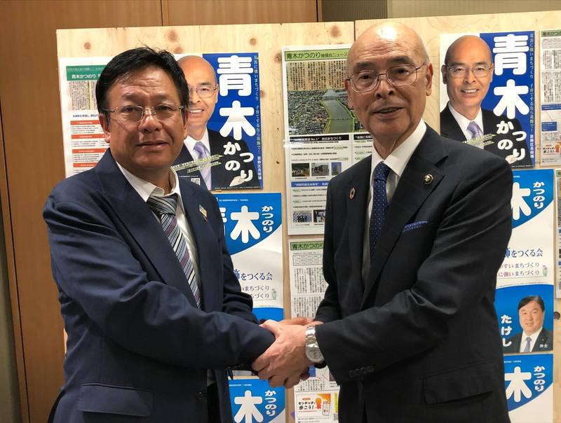 10月14日(火)亀有リリオホールで開催された青木克徳葛飾区長決起