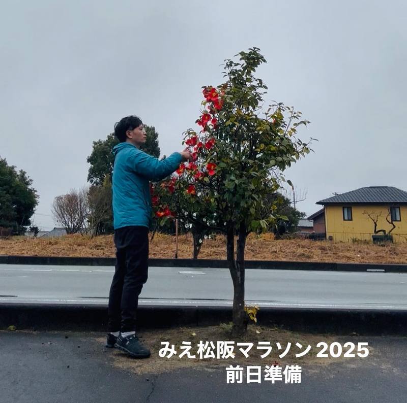 松阪市】土曜日は、みえ松阪マラソン2025前日の準備として、椿ロードの