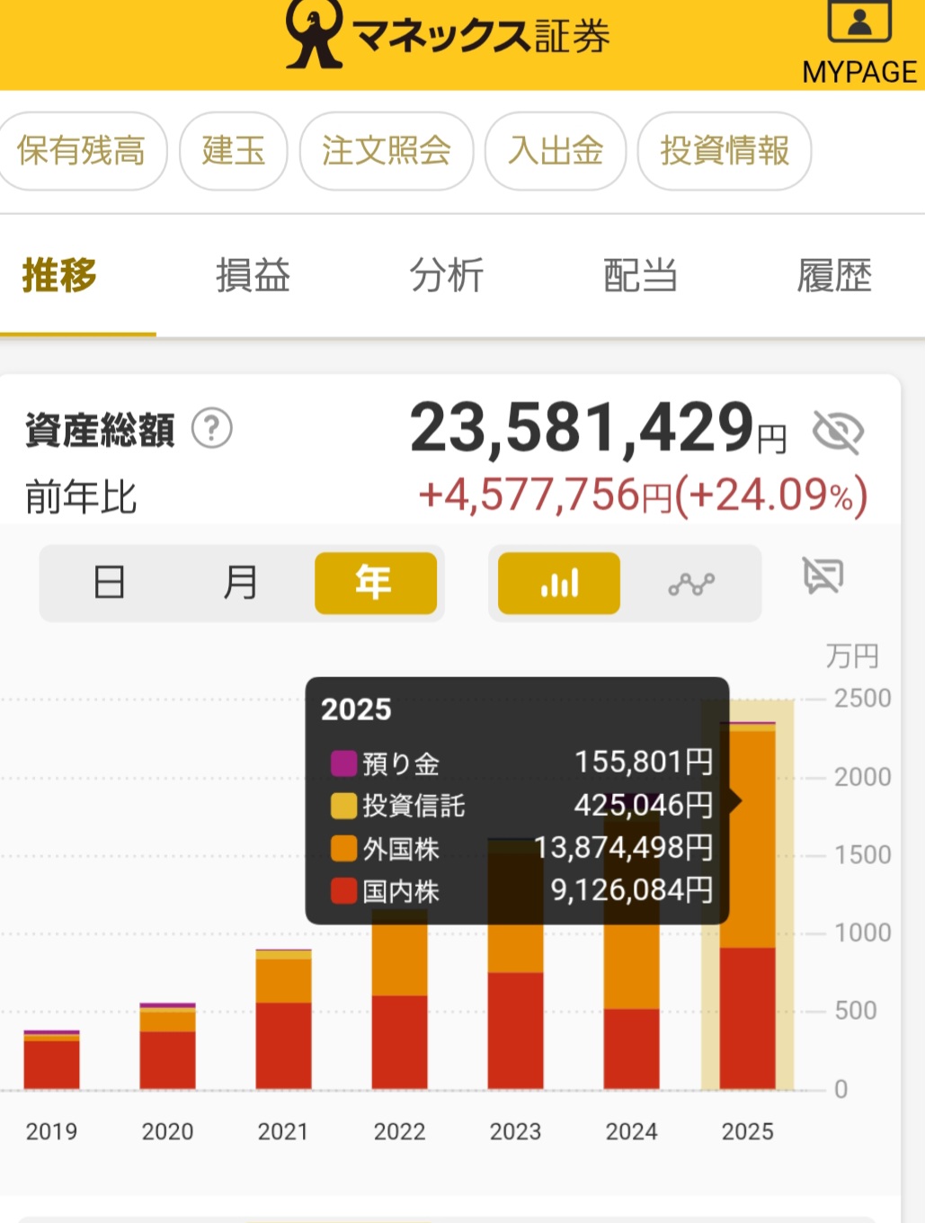 ２０２５年の資産推移 - 野間口翔（ノマグチショウ） ｜ 選挙ドットコム