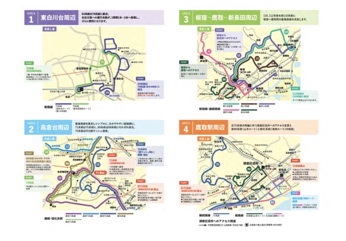 神戸市 バス【2026年8月】須磨エリアを中心とした市バス路線の見直し