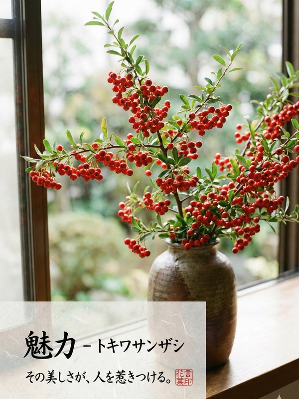 宝石のような赤い実がびっしり！🍎✨冬の寒さの中でも色褪せない鮮やか