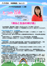たつみ百恵市政報告15　表面
